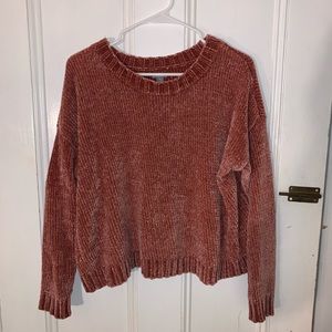 chenille crop sweater